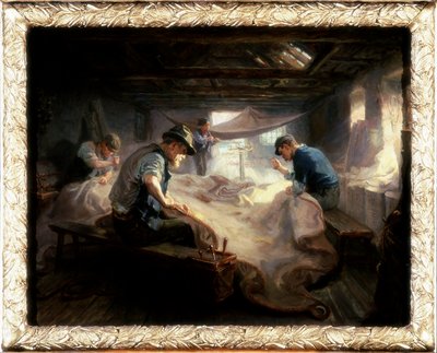 帆のロフト、1908 作： Ralph Hedley