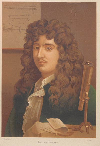 Christiaan Huygens 1629-1695、1879年の肖像。 作： Ramón Martí Alsina