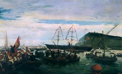 1870年、キューバ戦争に出征するカタルーニャの義勇兵たち 作： Ramón Padró y Pedret