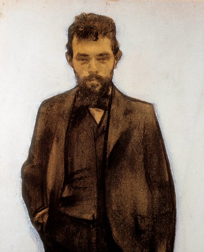 アマデオ・ビベス（1871-1932）作曲家の肖像（パステル画 作： Ramon Casas i Carbo