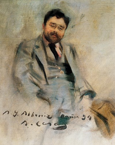 34歳のアイザック・アルベニスの肖像（油彩・キャンバス 作： Ramon Casas i Carbo
