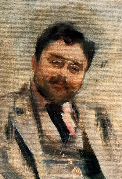 34歳のアイザック・アルベニスの肖像（細部）（油彩・キャンバス 作： Ramon Casas i Carbo