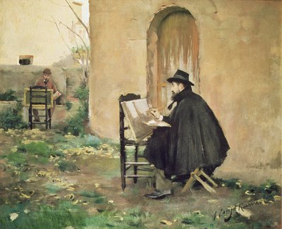 ルシノールとカサスの絵 作： Ramon and Rusinol Santiago (1861 1932) Casas