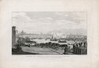 ウォータールーブリッジ、ロンドン、1817年6月18日に開通 作： Ramsay Richard Reinagle