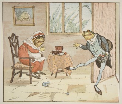 パブ「彼はカエル彼はWooing行くか」からの実例。 Frederick Warne und Co. 作： Randolph Caldecott