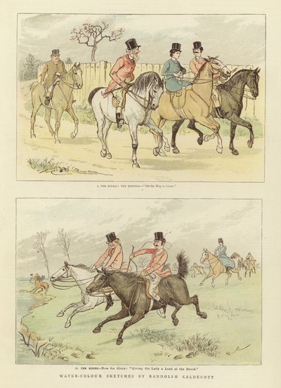 馬術水彩スケッチ 作： Randolph Caldecott