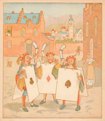 トランプを身に着けているホーンブロワー、1880年。 作： Randolph Caldecott