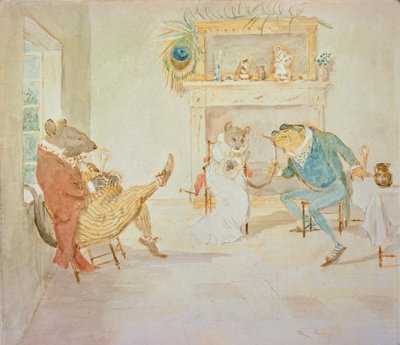 「彼はウーイングゴーをしたいカエル」からのイラスト（327021も参照） 作： Randolph Caldecott
