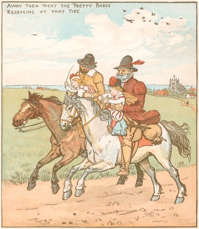1878年の森のベイブスのシーン 作： Randolph Caldecott