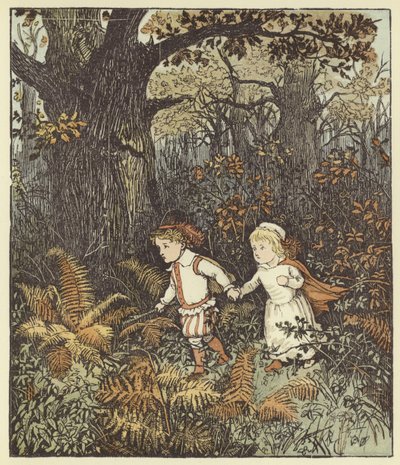 森の中の女の子 作： Randolph Caldecott