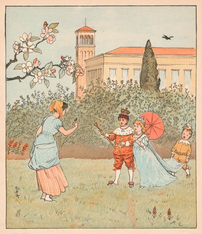 メイドとジェニーレン、1880年。 作： Randolph Caldecott