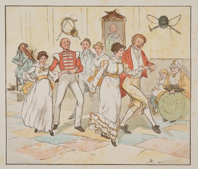 The Soldier and his Bride（The Hey Diddle Diddle Picture Book, pub.1882より）（カラー印刷 作： Randolph Caldecott