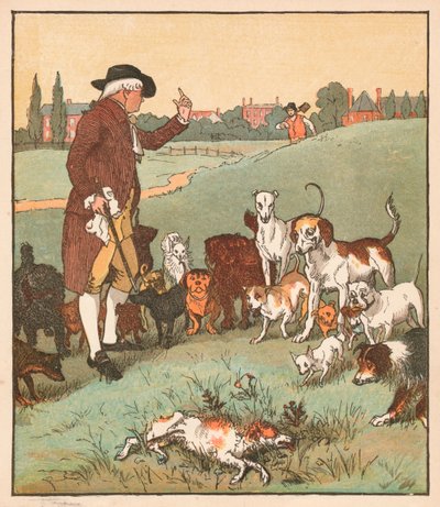死んだのは犬だった、c1879。 作： Randolph Caldecott