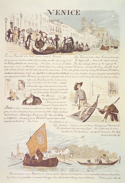 ヴェネツィア、漫画のスケッチ付き 作： Randolph Caldecott
