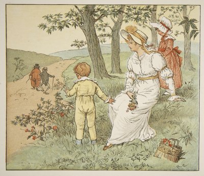 Mousey&39;s Hallまで歩いていくイラスト。「A Frog He Would A-Wooing Go」のイラスト、パブ。 Frederick Warne und Co. 作： Randolph Caldecott