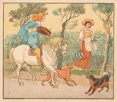 どこ行きますか、プリティ・メイド、c1882。 作： Randolph Caldecott