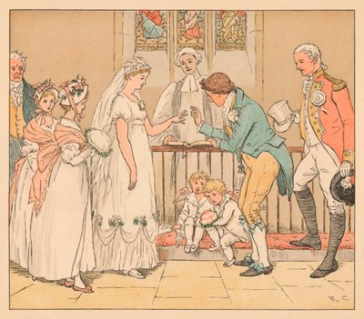 ...そして彼女は理容室と非常に軽率に結婚しました、c1885、1934。 作： Randolph Caldecott