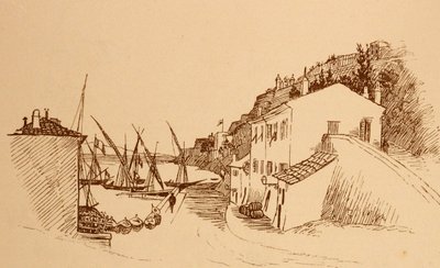 南フランスの地元のフランスの漁村 c1884 作： Randolph Caldecott