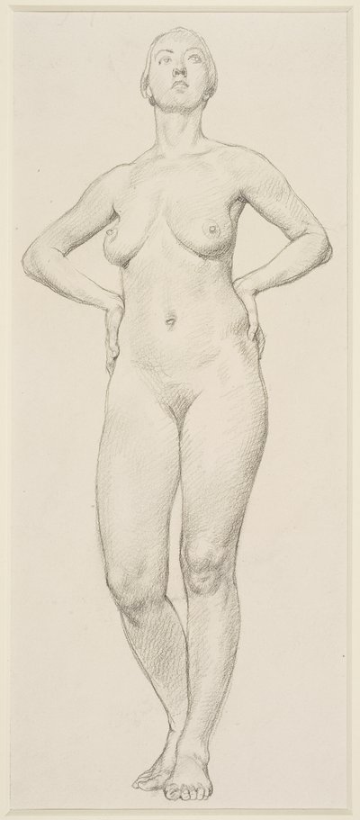 女性の習作（紙に鉛筆） 作： Randolph Schwabe