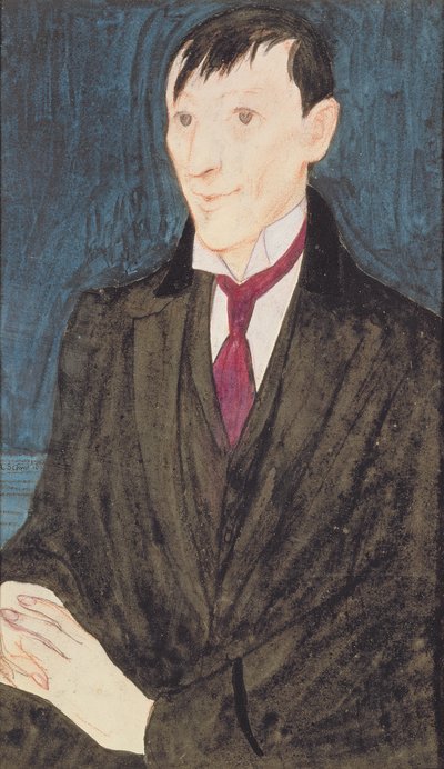 J.D. イネス (1887-1914) の肖像 (ミクスト メディア) 作： Randolph Schwabe