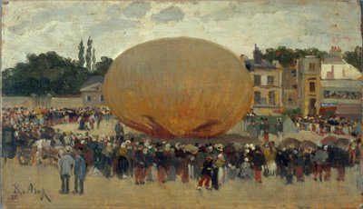気球による誘拐、1880年頃（木に油彩） 作： Raoul Joseph Arus