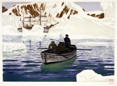 Charcot and the Why Pas au Pôle 乗組員 - Dugardier 画、Paul Chack 著「Les belles cruisières francaises」、Librairie de la Revue Française、パリ 作： Raoul Du Gardier