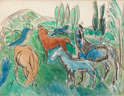 ウールの大草原にて 1919年頃 （紙に水彩、クレヨン、木炭） 作： ラウル・デュフィ