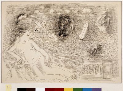 海を背にした女（油彩・キャンバス） 作： Raoul Dufy