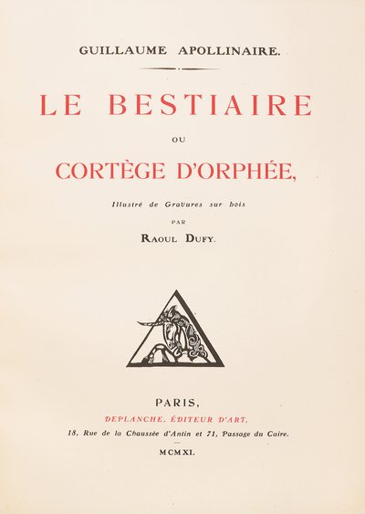 ギョーム・アポリネール作「Le Bestiaire ou Cortège d