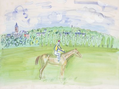 ドーヴィルの馬とジョッキー; Cheval et Jockey a Deauville 作： Raoul Dufy