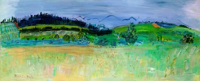 ピレネー山脈オリエンタルの風景、ルート・デュ・ブールーより 作： Raoul Dufy