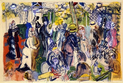 ムーラン・ド・ラ・ギャレット (水彩、ペンインク) 作： Raoul Dufy
