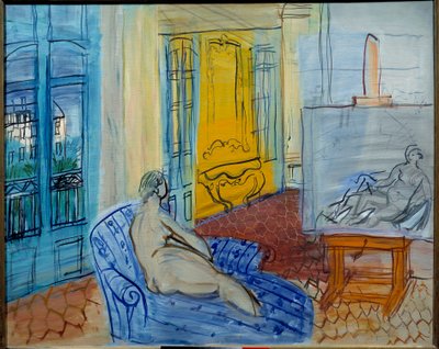工房のモデル、20世紀（キャンバスに油彩） 作： Raoul Dufy