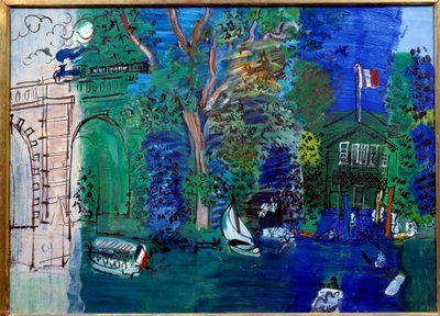 ノジェント、ピンクの橋と鉄道 作： Raoul Dufy