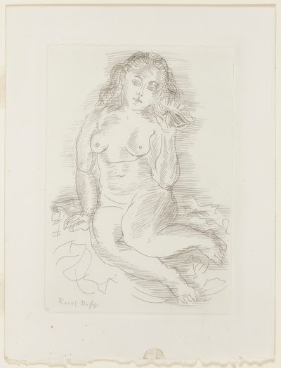 貝殻に耳を傾けるヌード 作： Raoul Dufy