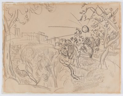 プロヴァンスのオリーブの木 作： Raoul Dufy