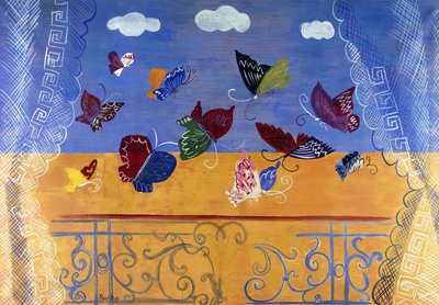 蝶と開いた窓 作： Raoul Dufy