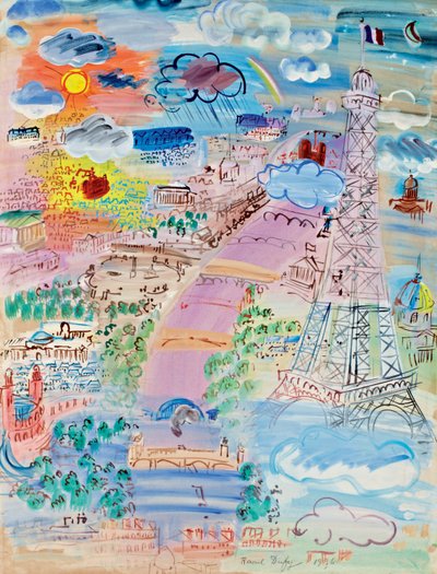 パリとエッフェル塔 作： Raoul Dufy