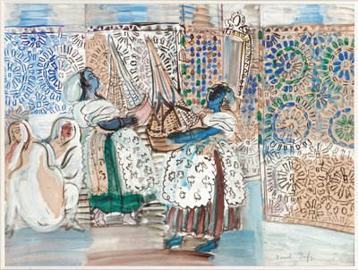 マラケシュのパシャとのレセプション（紙にグワッシュ、水彩、鉛筆） 作： Raoul Dufy