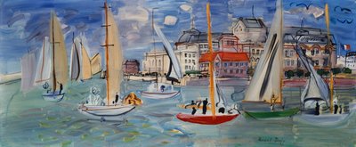 トゥルーヴィル・ドーヴィル港のレガッタ、1938年頃（油彩・カンヴァス） 作： Raoul Dufy