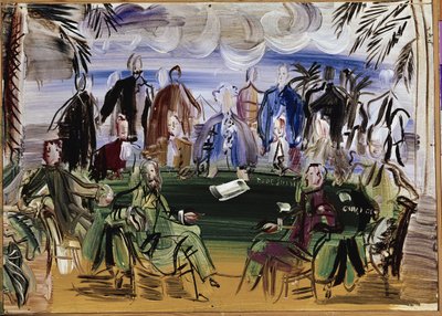 テーブルを囲む科学者たち（油彩・キャンバス 作： Raoul Dufy