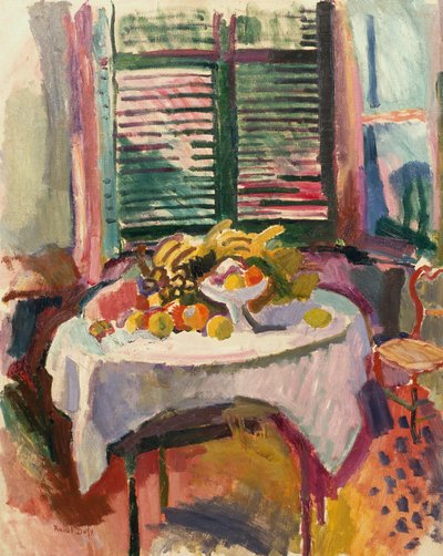 閉じたシャッターのある静物 作： Raoul Dufy
