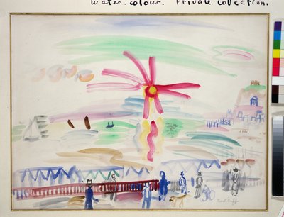 サント＝アドレスの夕日、1924年頃（紙に水彩画） 作： Raoul Dufy