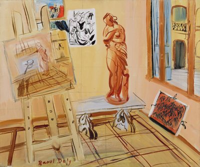 画家のアトリエ》1942-45年頃（油彩、キャンバス、方眼紙） 作： Raoul Dufy