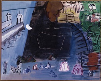 黒い貨物（キャンバスに油彩、20世紀） 作： Raoul Dufy