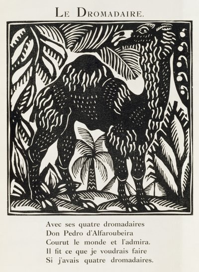 ドロメダリ」（『獣類記』または『オルフェウスの行列』からの挿絵 作： Raoul Dufy