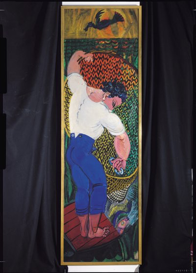 網を持つ漁師（油彩・キャンバス） 作： Raoul Dufy