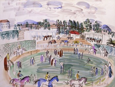 カーニュ・シュール・メールのパドック；カーニュ・シュール・メールのパドック、1927年頃（水彩、紙） 作： Raoul Dufy