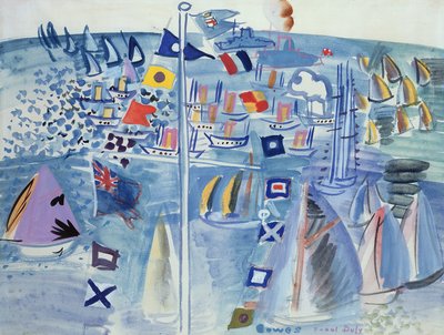 カウズのレガッタ（水彩・紙） 作： Raoul Dufy