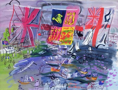 ヘンリーのレガッタ、1933年頃（グワッシュ） 作： Raoul Dufy